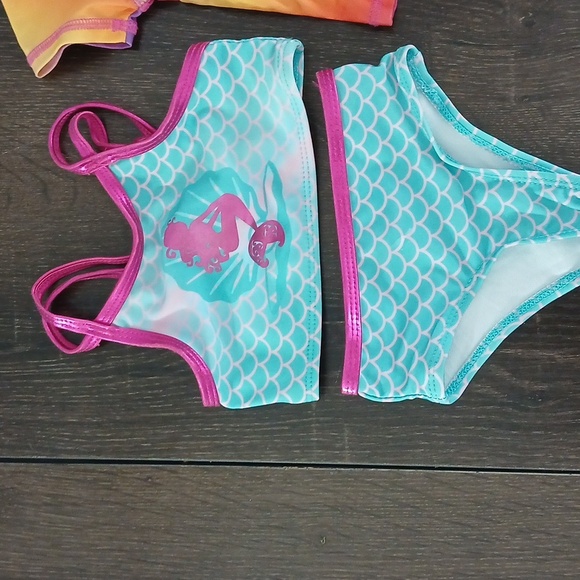 Unicorn and Mermaid Kids Swim Set - Pink and Blue----   (2) Swimsuits - Picture 2 of 7
